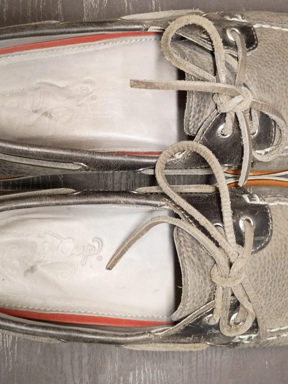 Sperry GOLD CUP Gray Leather Boat Shoes/Black Leather Trim. Men's 10M Great Deal